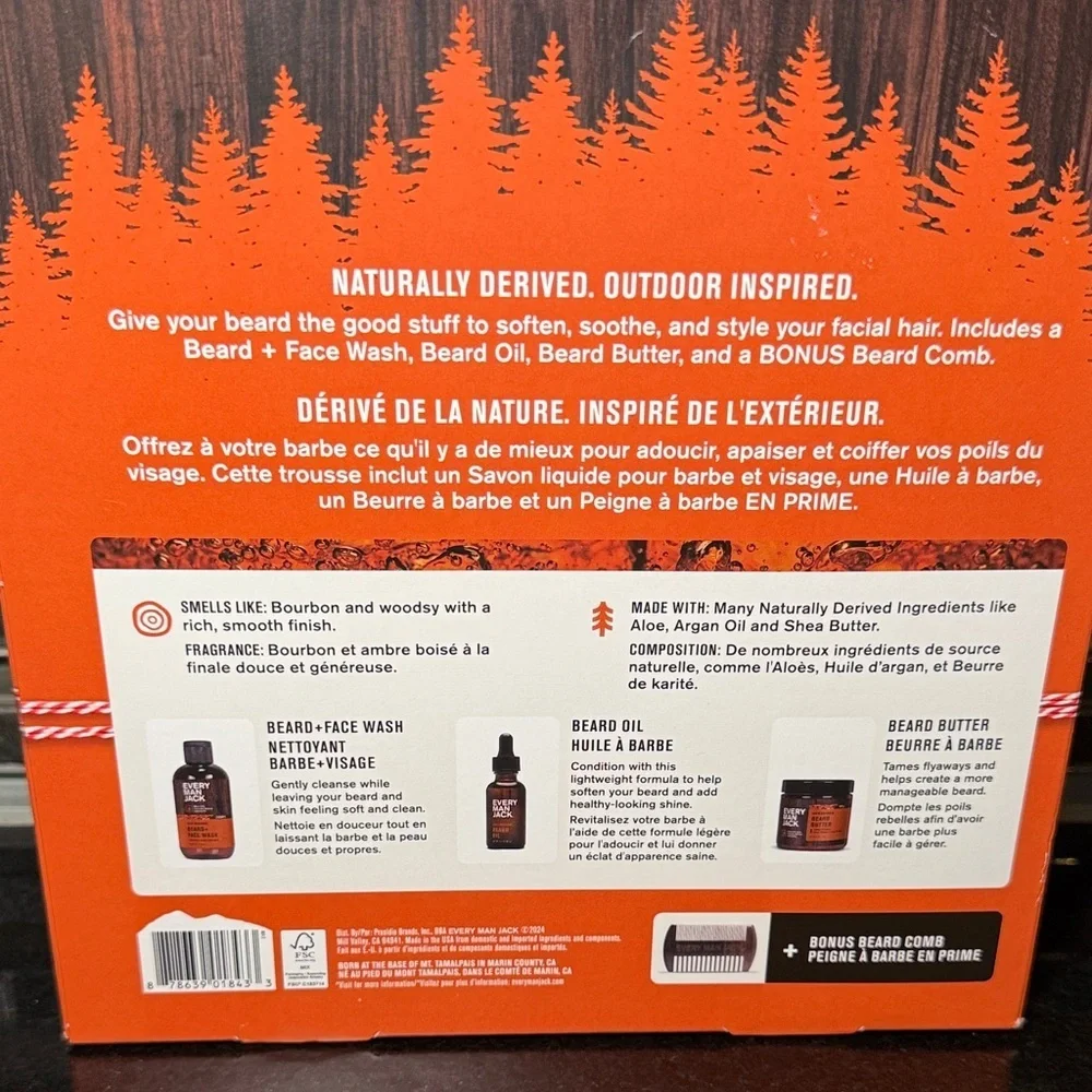 NEW! Every Man Jack Aged Bourbon Beard Grooming Collection Set